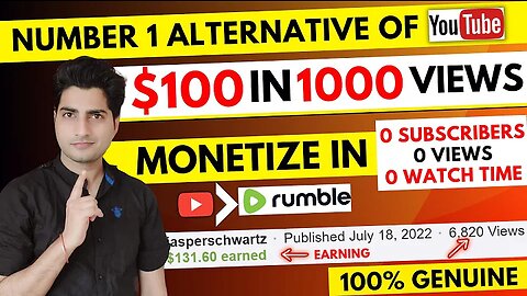 Make Money Online $100 For 1000 Views | How To Make Money On Rumble 2022 | Copy Paste Video and Earn