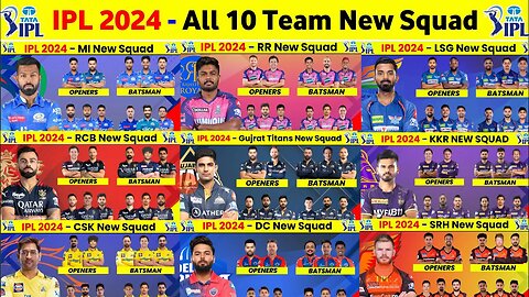 IPL 2024 All Team Squad - IPL 2024 All Team New Players || IPL Auction 2024