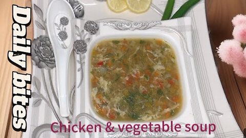 Chicken vegetable soup with daily bites