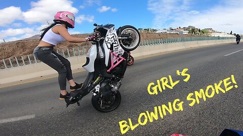 Biker girls, the knight riders girl's , bike stunts