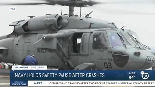 Navy safety pause underway after training flight crash