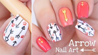 Arrow Nail Art _ using Mitty detail brush _Peachy 000_