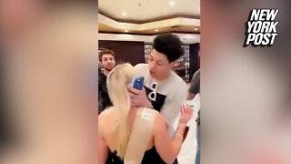 Jackson Mahomes' apparent attempt to kiss woman in Vegas goes horribly wrong