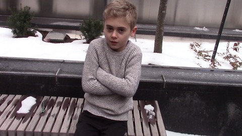 Freezing Child Stands Alone Begging For Help And Only One Woman Stops To Help