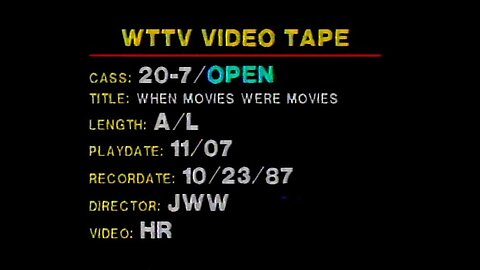 October 23, 1987 - Host Dave Smith Tapes Final 'When Movies Were Movies' Segments