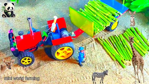 Diy mini tractor supply bamboo | diy tractor | mini farm diorama