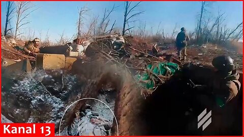 Ukrainian fighters enter Russian trench in Bakhmut- "They left corpses in trench and fled"
