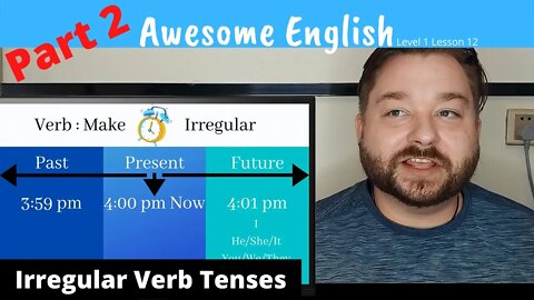 Awesome English Lesson 12 | 10 Most Common Irregular Verbs | 3 English Tenses Part 2