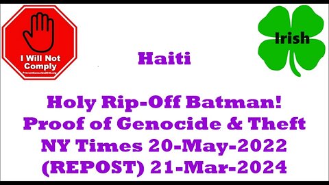 Holy Rip-Off Batman What is going on in Haiti? 21-Mar-2024