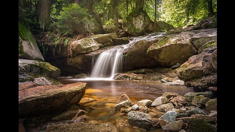 Relaxing 4k Waterfall - Nature Sounds - Meditation