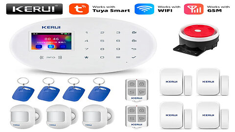 Smart Home Protection : KERUI Tuya Wireless Alarm System with Motion Detector and RFID