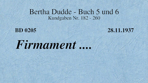 BD 0205 - FIRMAMENT ....