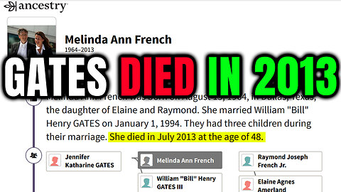 🌐Bill and Melinda Gate reported to have already died in 2013 according to Ancestry.com document🌐