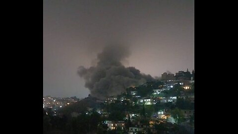 Lebanese media report an Israeli airstrike against a building in the southern