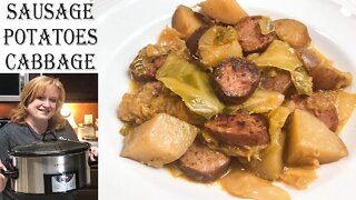 CROCKPOT SAUSAGE, POTATOES & CABBAGE RECIPE | My Version of a Colcannon Recipe