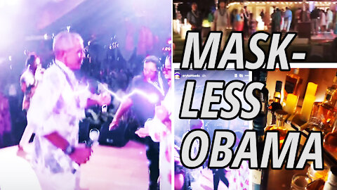 President Barack Obama caught 'Maskless' on his 60th Birthday Party