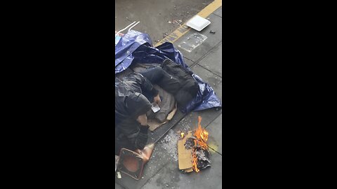 Someone lit an actual FIRE outside my building in San Francisco