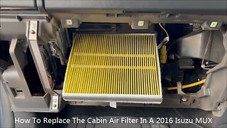 2016 Isuzu Cabin Air Filter Replacement