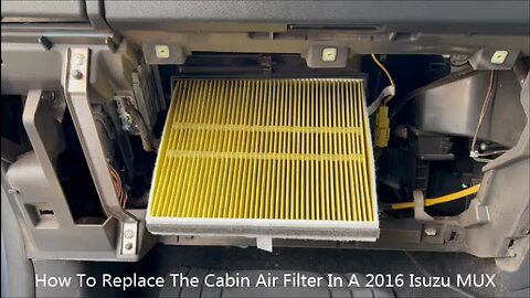 2016 Isuzu Cabin Air Filter Replacement