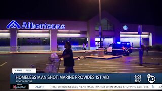 Man shot outside Lemon Grove grocery store, Marine provides first aid