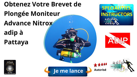 Obtenez Votre Brevet de Plongée Advance Nitrox Moniteur à Pattaya