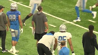 Lions hold training camp practice at Ford Field