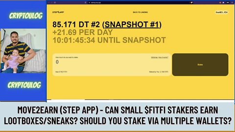 Move2Earn (Step App) - Can Small $FITFI Stakers Earn Lootboxes/Sneaks? Stake Via Multiple Wallets?
