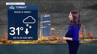 Winter storm moves in Wednesday, gusts up to 45 mph