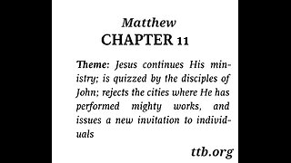Matthew Chapter 11 (Bible Study)
