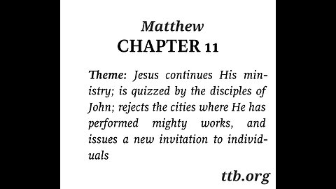 Matthew Chapter 11 (Bible Study)