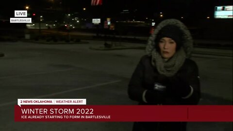 Kaitlyn Rivas: Snow, sleet falling in Bartlesville