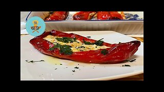 Greek Stuffed Peppers With Feta Cheese / Πιπεριές Φλωρίνης Γεμιστές Με Φέτα