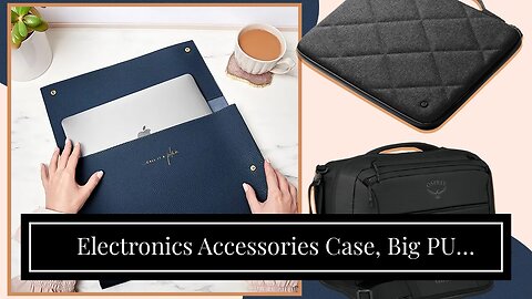 Electronics Accessories Case, Big PU Leather Electronics Accessories Storage Bag Compatible Lap...