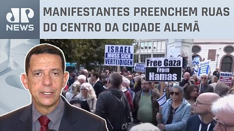 Protesto favorável a Israel é registrado em Frankfurt, na Alemanha; Trindade comenta