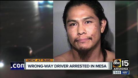 Wrong-way driver arrested in Mesa after several crashes