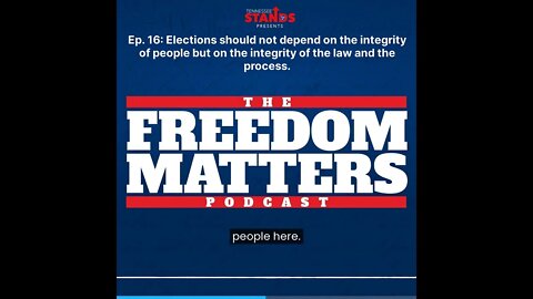 Elections should not rest on the integrity of people, but on law and process.