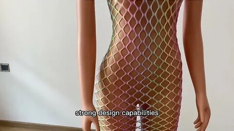 Hollow Out Fishnet Woman Swimsuit Bodycon Dress Swimwear Female