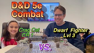 Dungeons and Dragons Combat Example, Lv3 Dwarf Fighter Vs. CR 1 Crag Cat
