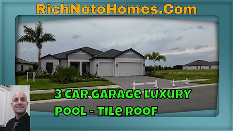 Destin Model Sam Rogers Homes Wellen Park | Venice Northport FL | Luxury 3 Car Garage Pool House