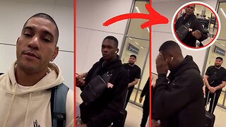 Alex Pereira bumped into Israel Adesanya at the airport 😂🤝