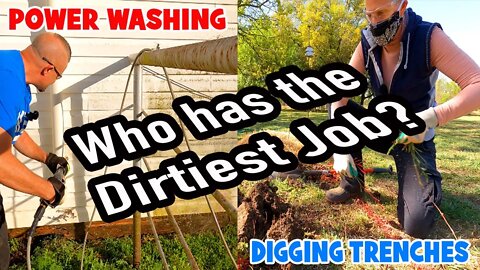 Who Has The Dirtiest Job? GUY Power Washer vs GIRL Trench Digger | DIY in 4K