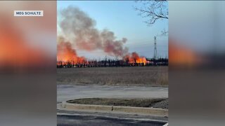 Brush fire linked to power outage in Menomonee Falls