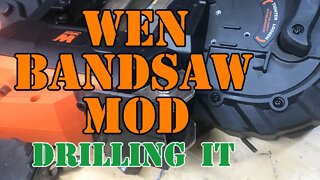 WEN Portable Bandsaw Modification - Drilling a Hole in the Bracket