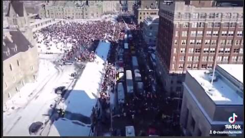 Aerial View of the Canadian Capital - Truckers For Freedom