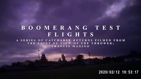 Boomerang Test Flights