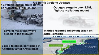 WINTER BOMB CYCLONE: Power Outages surge to over 1.5M, Vehicle Crashes, Etc.