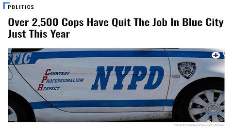 Wow Did Over 2500 Cops quit the NYPD This Year