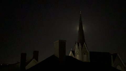 Moon Behind Church Steeple