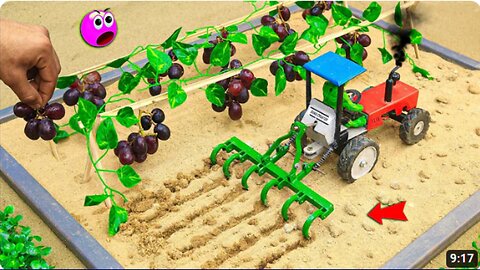 Diy mini tractor PART-1 making modern agriculture plough machine for grape farming