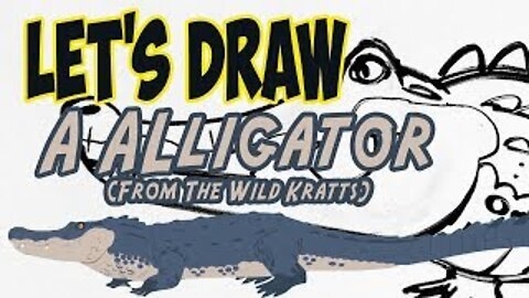 Drawing a Alligator from Wild Kratts with basic shapes and lines
